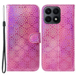 PU Leather Cover for Honor X8a 4G Wallet Phone Case Dazzling Flower Pattern Cell Phone Shell with Stand