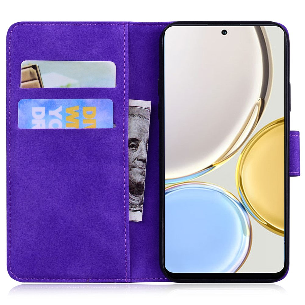 For Honor X8a 4G Wallet Case Tiger Imprinted PU Leather Flip Folio Phone Cover with Stand