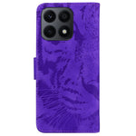 For Honor X8a 4G Wallet Case Tiger Imprinted PU Leather Flip Folio Phone Cover with Stand