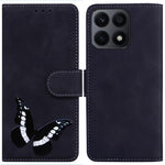 Honor X8a 4G Anti-blekning PU-lädermobilskal Fjärilstryck Plånboksfodral Fallskyddande mobilskal