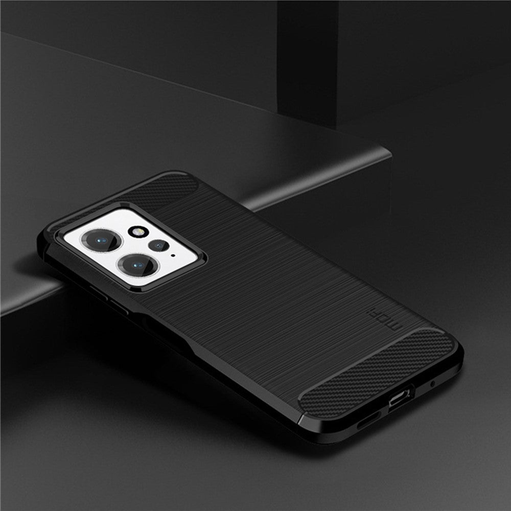 MOFI JK TPU Series-1 För Xiaomi Redmi Note 12 4G TPU mobilskal Kolfiber Borstat Skyddsfodral