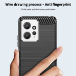 MOFI JK TPU Series-1 För Xiaomi Redmi Note 12 4G TPU mobilskal Kolfiber Borstat Skyddsfodral