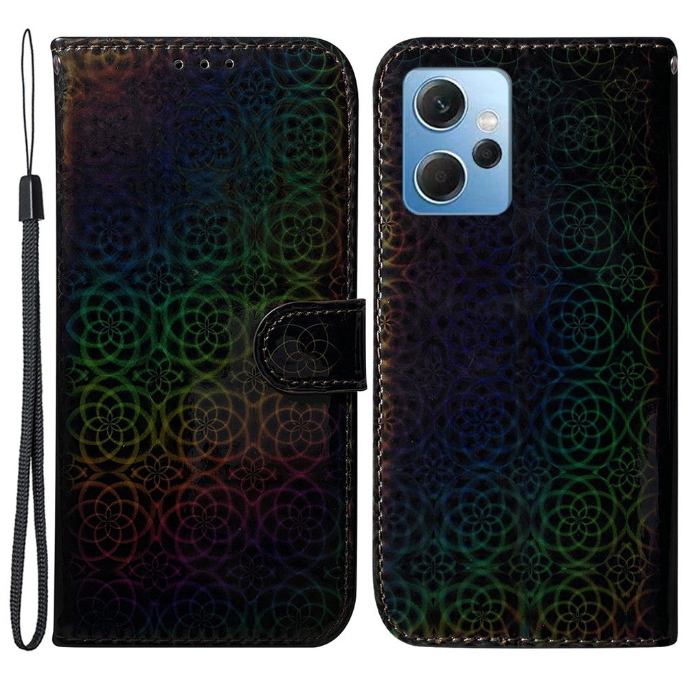 PU Leather Flip Wallet Phone Case for Xiaomi Redmi Note 12 4G Dazzling Flower Pattern Stand Folio Cover