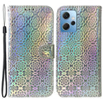 PU-läderfodral med flip-mönster för mobil till Xiaomi Redmi Note 12 4G, stativfodral med dragkedja och stativ