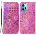 PU Leather Flip Wallet Phone Case for Xiaomi Redmi Note 12 4G Dazzling Flower Pattern Stand Folio Cover