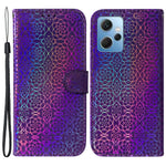 PU Leather Flip Wallet Phone Case for Xiaomi Redmi Note 12 4G Dazzling Flower Pattern Stand Folio Cover
