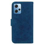 For Xiaomi Redmi Note 12 4G PU Leather Stand Case Rose Butterfly Imprinted Phone Shell Cover