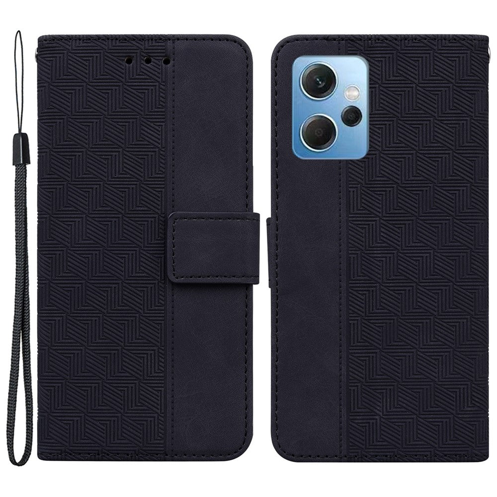 Flipfodral för Xiaomi Redmi Note 12 4G PU-läder plånboksfodral med geometriskt mönster präglat mobilfodral