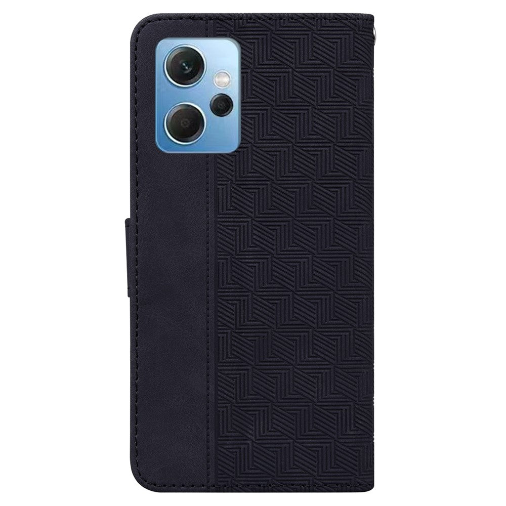 Flipfodral för Xiaomi Redmi Note 12 4G PU-läder plånboksfodral med geometriskt mönster präglat mobilfodral