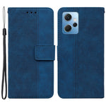 Flip Case for Xiaomi Redmi Note 12 4G PU Leather Wallet Stand Geometry Pattern Imprinted Phone Cover