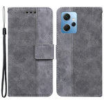 Flipfodral för Xiaomi Redmi Note 12 4G PU-läder plånboksfodral med geometriskt mönster präglat mobilfodral