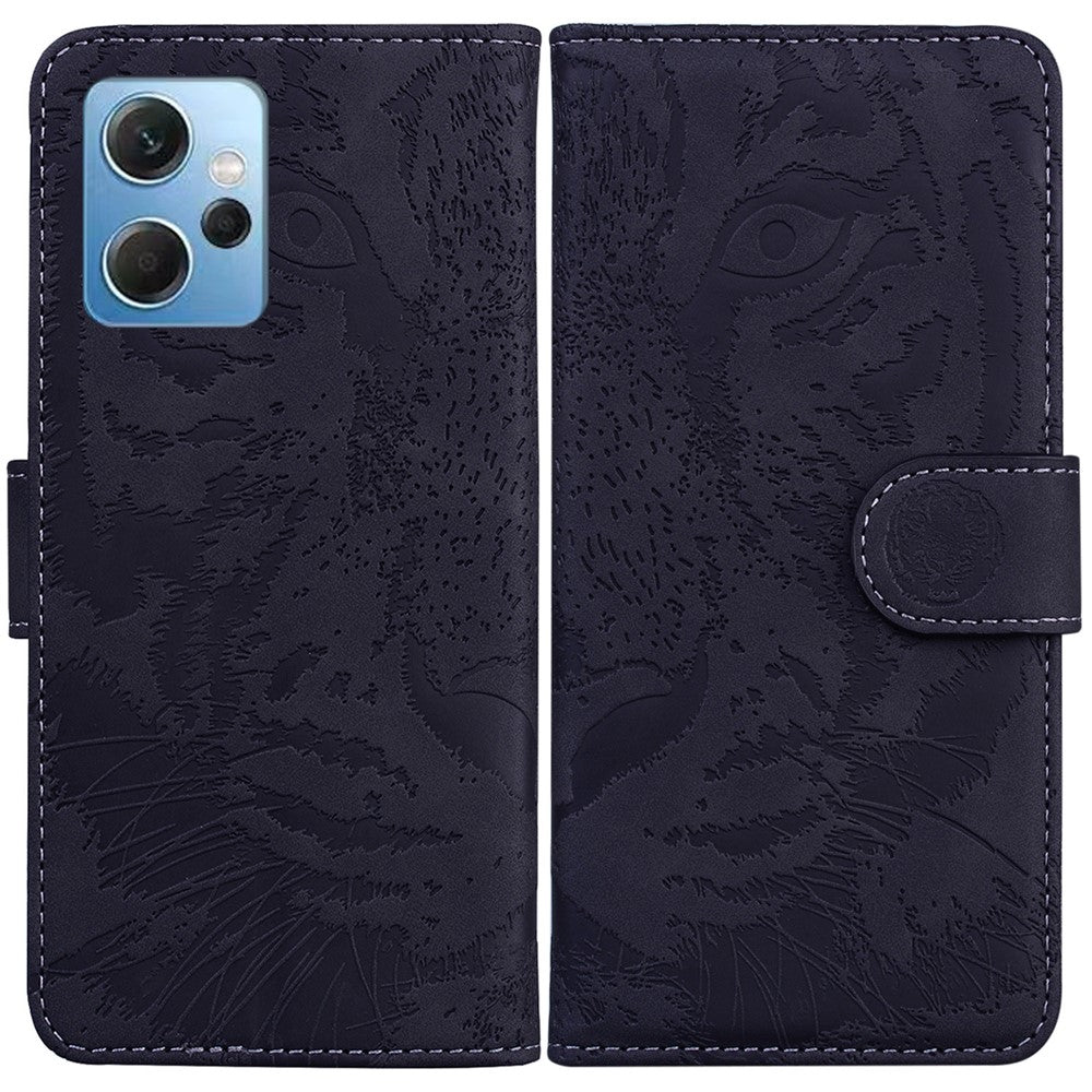 Xiaomi Redmi Note 12 4G Plånboksfodral med stativ Tigerpräglat Flip Folio PU-lädermobilfodral