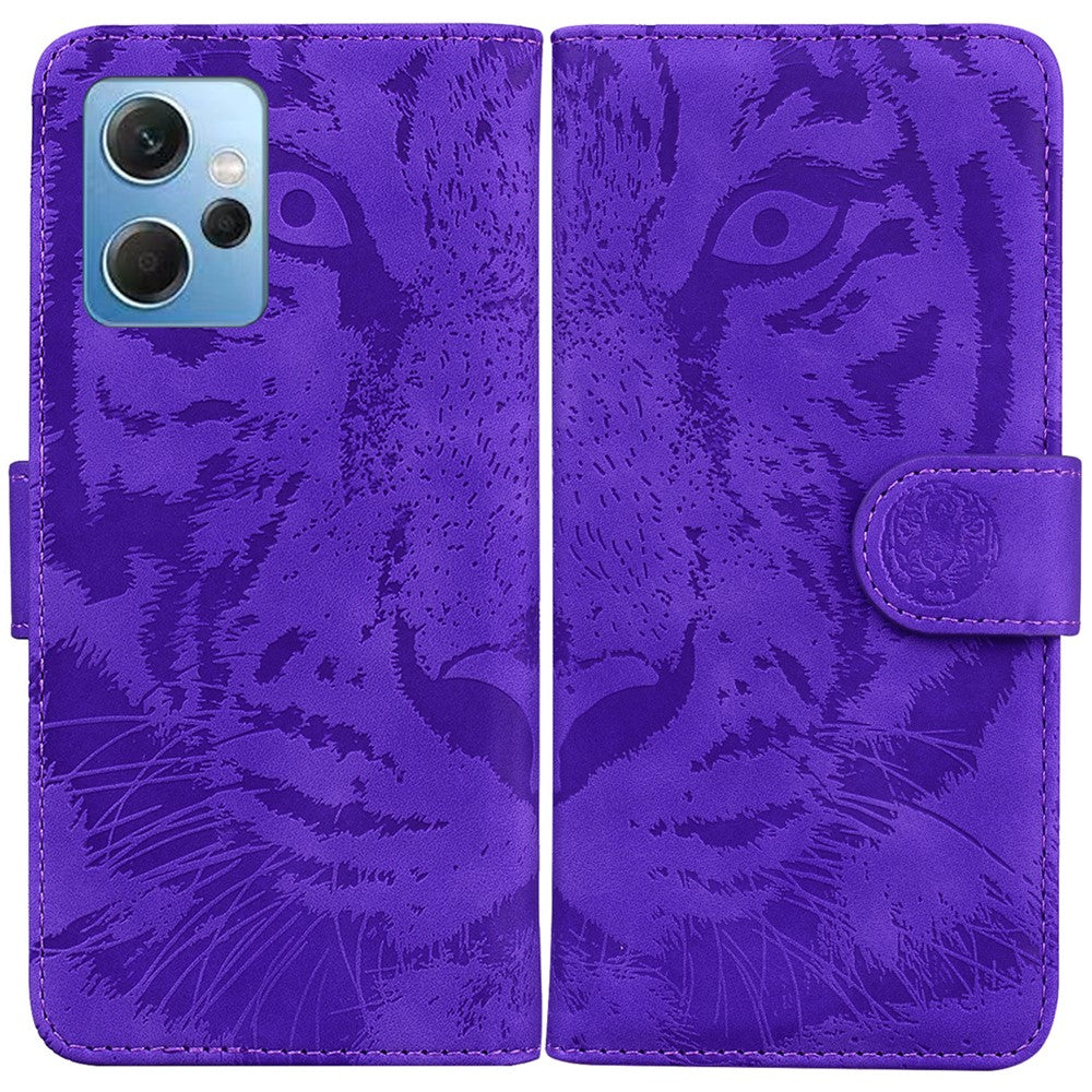 Xiaomi Redmi Note 12 4G Plånboksfodral med stativ Tigerpräglat Flip Folio PU-lädermobilfodral