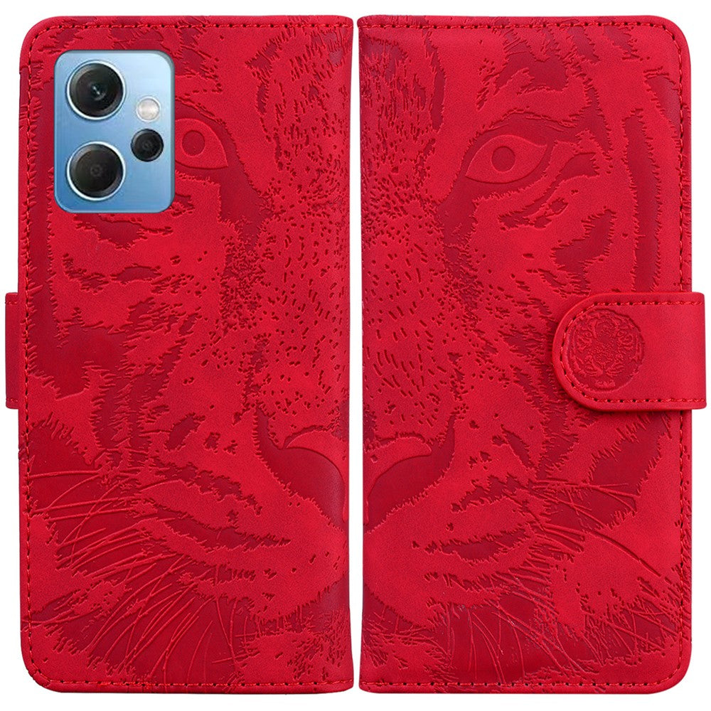 For Xiaomi Redmi Note 12 4G Wallet Case with Stand Tiger Imprinted Flip Folio PU Leather Phone Cover