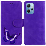 For Xiaomi Redmi Note 12 4G PU Leather Wallet Cover Butterfly Printing Flip Stand Shockproof Phone Case