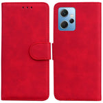 Wallet Phone Case for Xiaomi Redmi Note 12 4G Solid Color PU Leather Flip Stand Shockproof Cover