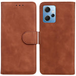 Wallet Phone Case for Xiaomi Redmi Note 12 4G Solid Color PU Leather Flip Stand Shockproof Cover
