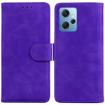 Wallet Phone Case for Xiaomi Redmi Note 12 4G Solid Color PU Leather Flip Stand Shockproof Cover