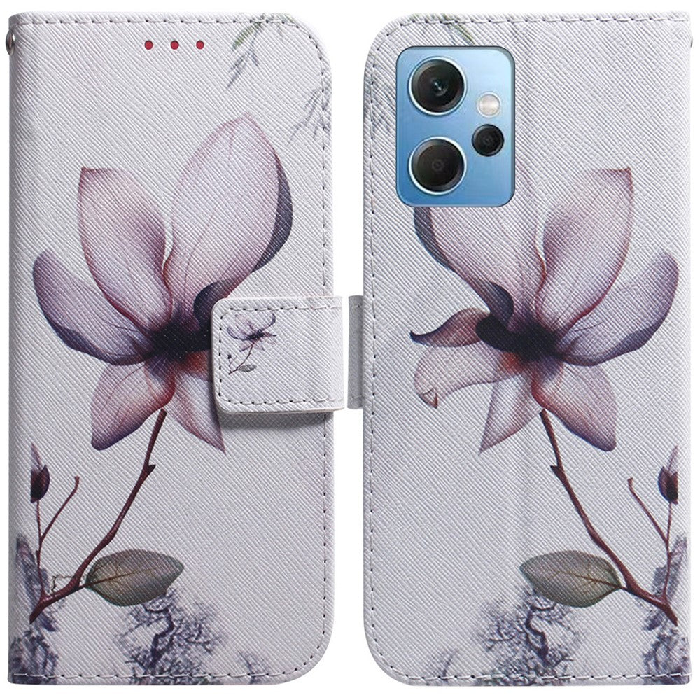 For Xiaomi Redmi Note 12 4G Shockproof Pattern Printing Phone Case Leather Wallet Shell