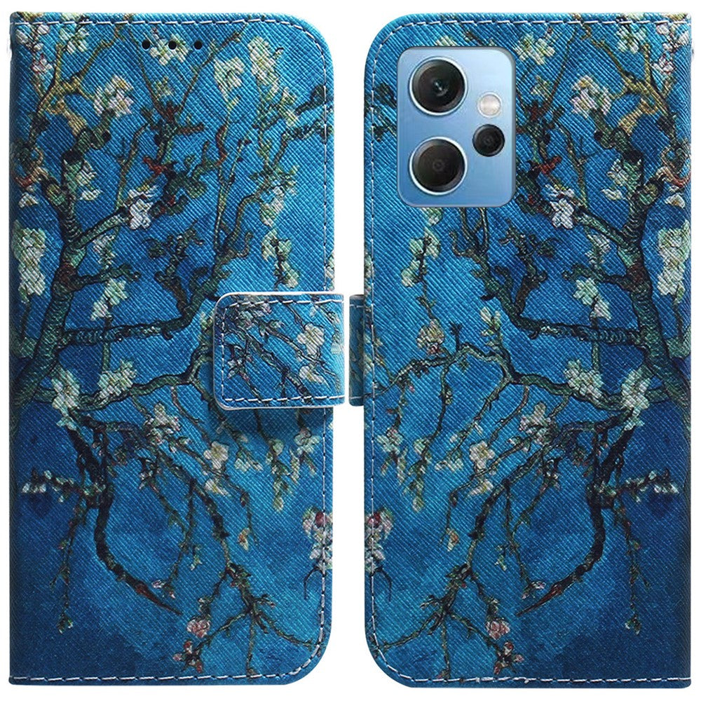 Xiaomi Redmi Note 12 4G Stötsäkert Mönstertryck mobilfodral Läderplånboksskal