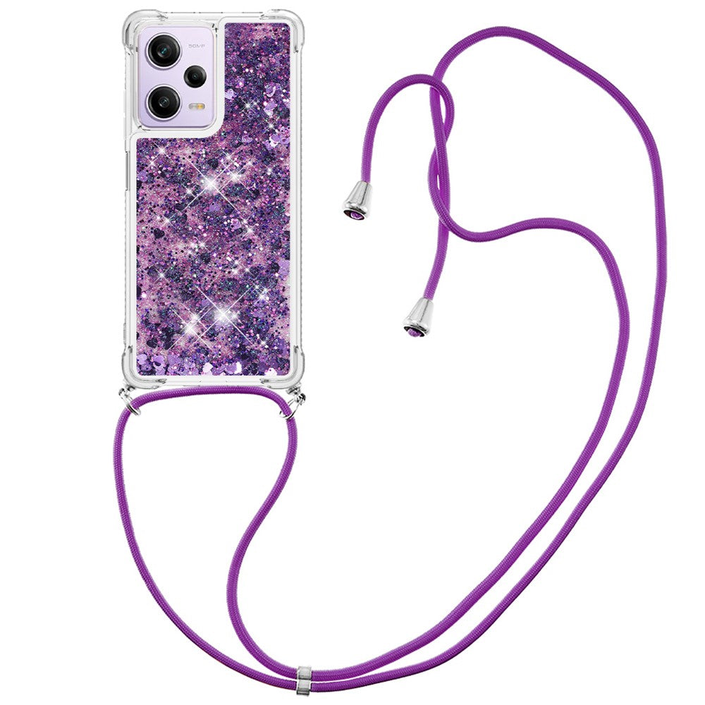 For Xiaomi Redmi Note 12 Pro 5G / Note 12 Pro Speed 5G / Poco X5 Pro 5G TPU Case Quicksand Design Phone Cover with Lanyard