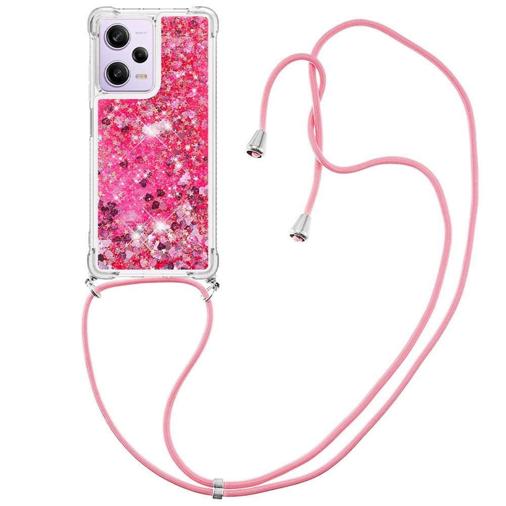 For Xiaomi Redmi Note 12 Pro 5G / Note 12 Pro Speed 5G / Poco X5 Pro 5G TPU Case Quicksand Design Phone Cover with Lanyard