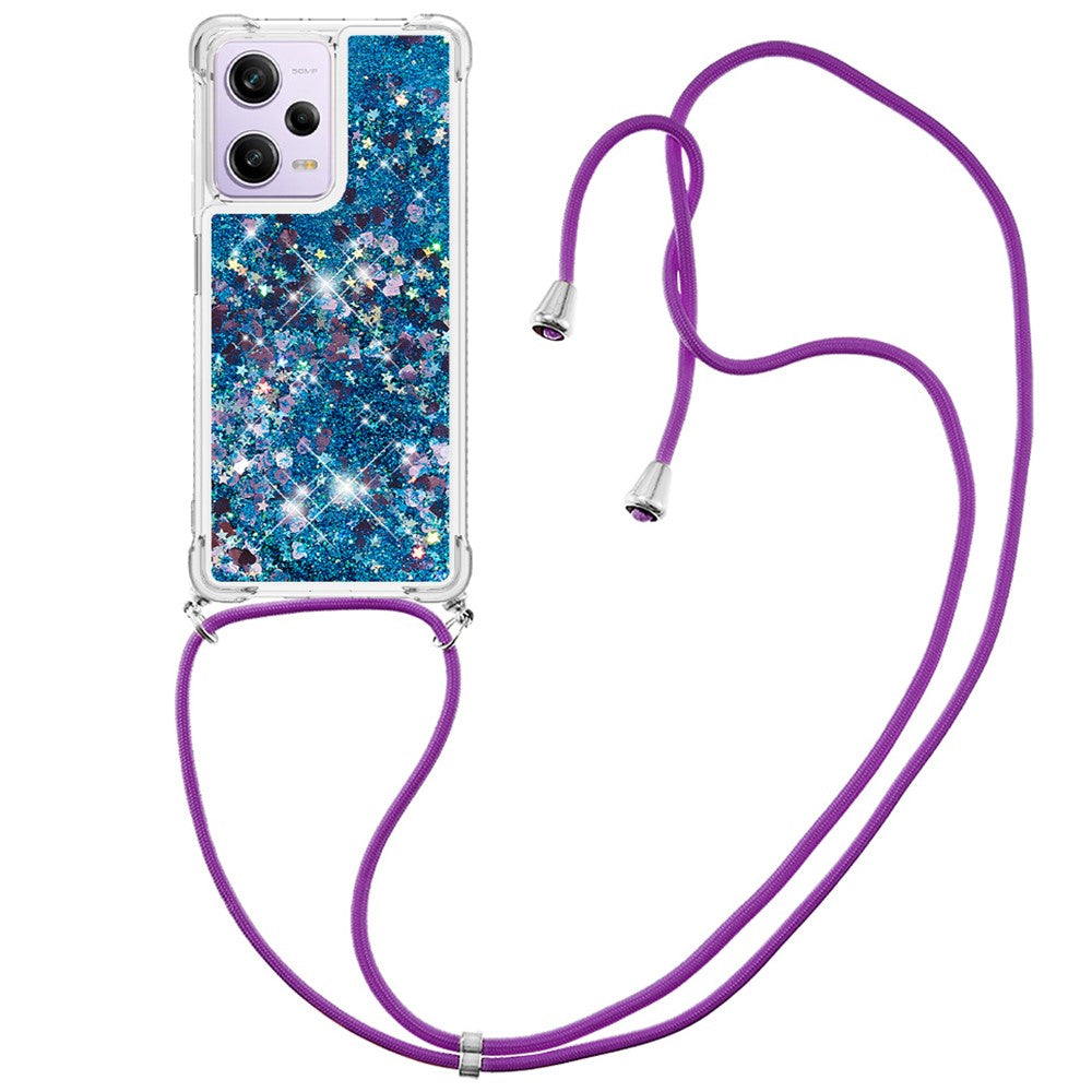 For Xiaomi Redmi Note 12 Pro 5G / Note 12 Pro Speed 5G / Poco X5 Pro 5G TPU Case Quicksand Design Phone Cover with Lanyard
