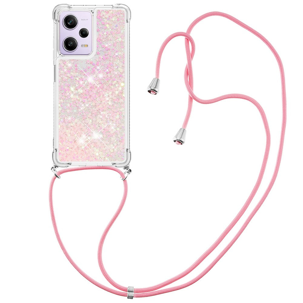 For Xiaomi Redmi Note 12 Pro 5G / Note 12 Pro Speed 5G / Poco X5 Pro 5G TPU Case Quicksand Design Phone Cover with Lanyard