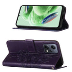 For Xiaomi Redmi Note 12 5G (Global) / (India) / (China) / Poco X5 5G Wallet Case with Wrist Strap Butterfly Imprint Leather Phone Cover