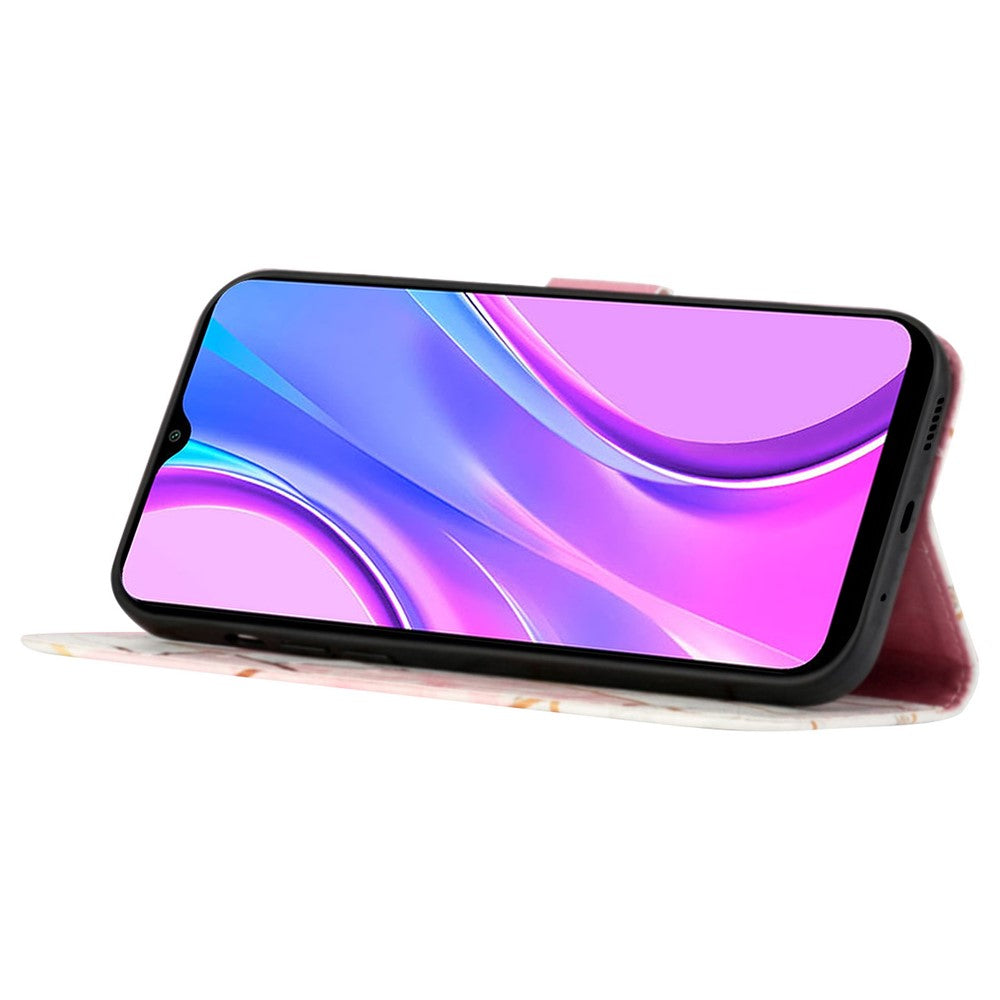 For Xiaomi Redmi Note 12 5G (China) / (Global) / Poco X5 5G Leather Case with Shoulder Strap Marble Pattern Phone Cover