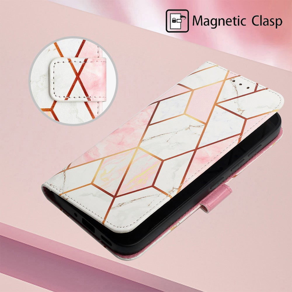 For Xiaomi Redmi Note 12 5G (China) / (Global) / Poco X5 5G Leather Case with Shoulder Strap Marble Pattern Phone Cover