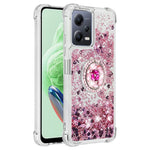 For Xiaomi Redmi Note 12 5G (Global) / (India) / (China) / Poco X5 5G TPU Case with Kickstand Quicksand Shockproof Cover