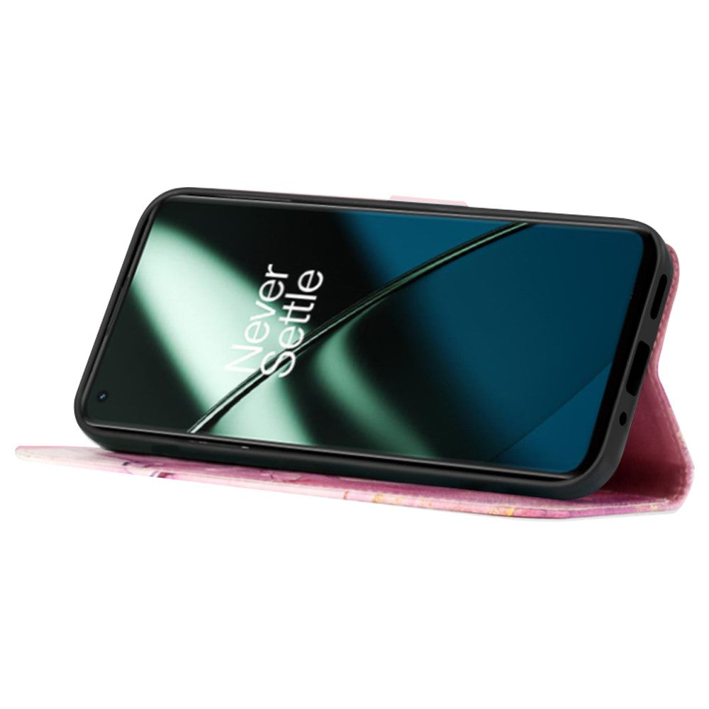 OnePlus Nord CE 3 Lite 5G / Nord N30 5G-skal med rem marmormönster lädermobilskal korthållare