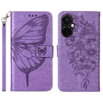 For OnePlus Nord CE 3 Lite 5G / Nord N30 5G Wallet Case with Wrist Strap Butterfly Imprint Leather Phone Cover