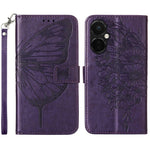 For OnePlus Nord CE 3 Lite 5G / Nord N30 5G Wallet Case with Wrist Strap Butterfly Imprint Leather Phone Cover