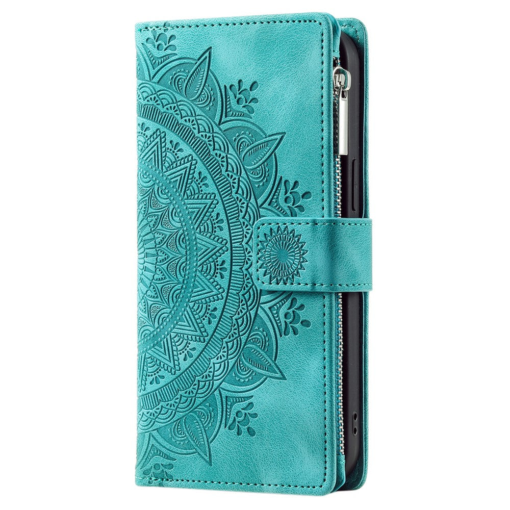 Leather Flip Cover for Samsung Galaxy A24 4G (162.1 x 77.6 x 8.3mm) Mandala Flower Pattern Wallet Phone Case