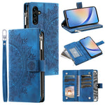 Leather Flip Cover for Samsung Galaxy A24 4G (162.1 x 77.6 x 8.3mm) Mandala Flower Pattern Wallet Phone Case