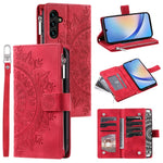 Leather Flip Cover for Samsung Galaxy A24 4G (162.1 x 77.6 x 8.3mm) Mandala Flower Pattern Wallet Phone Case