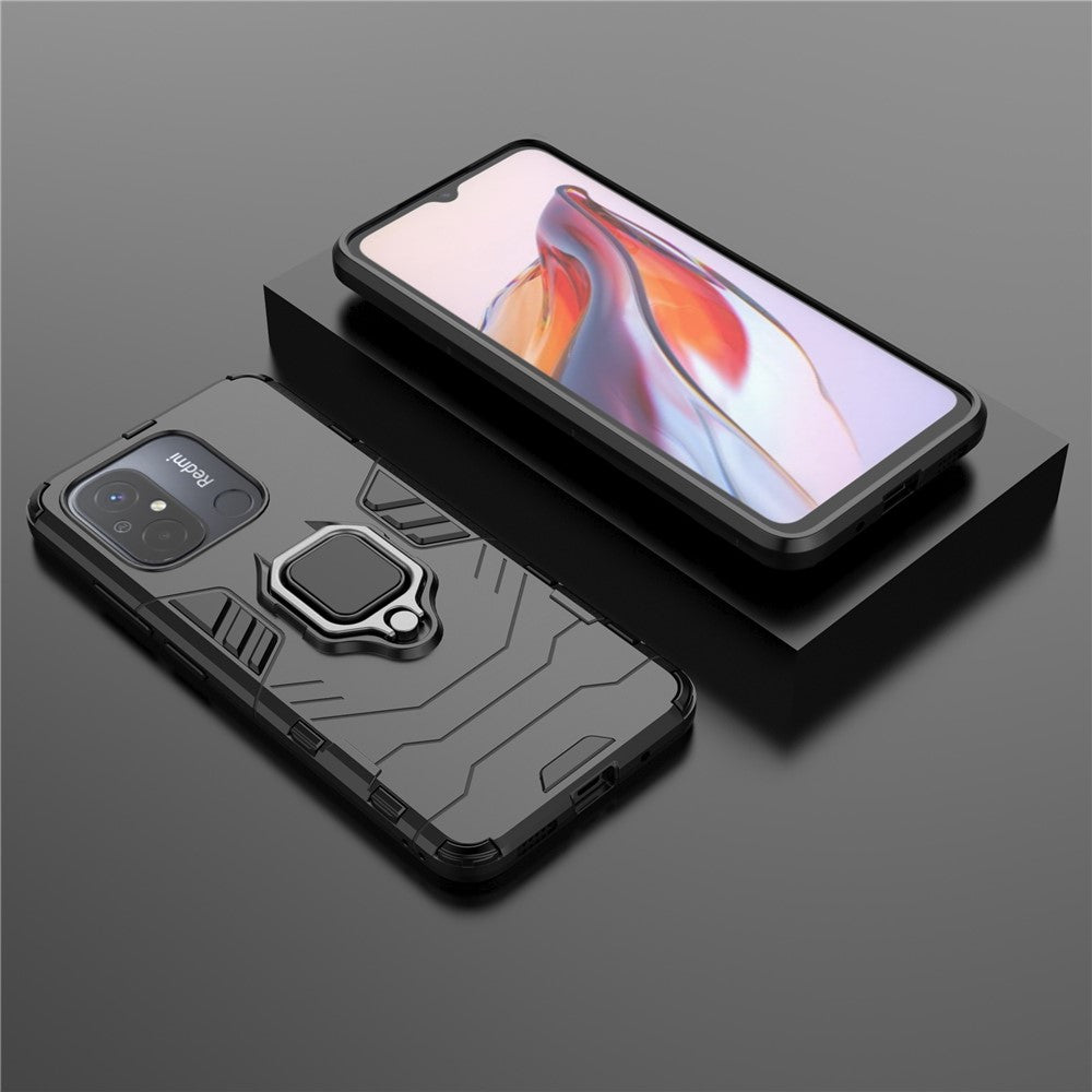 For Xiaomi Poco C55 4G / Redmi 11A 4G / 12C 4G Ring Holder Kickstand Phone Case TPU+PC Cover