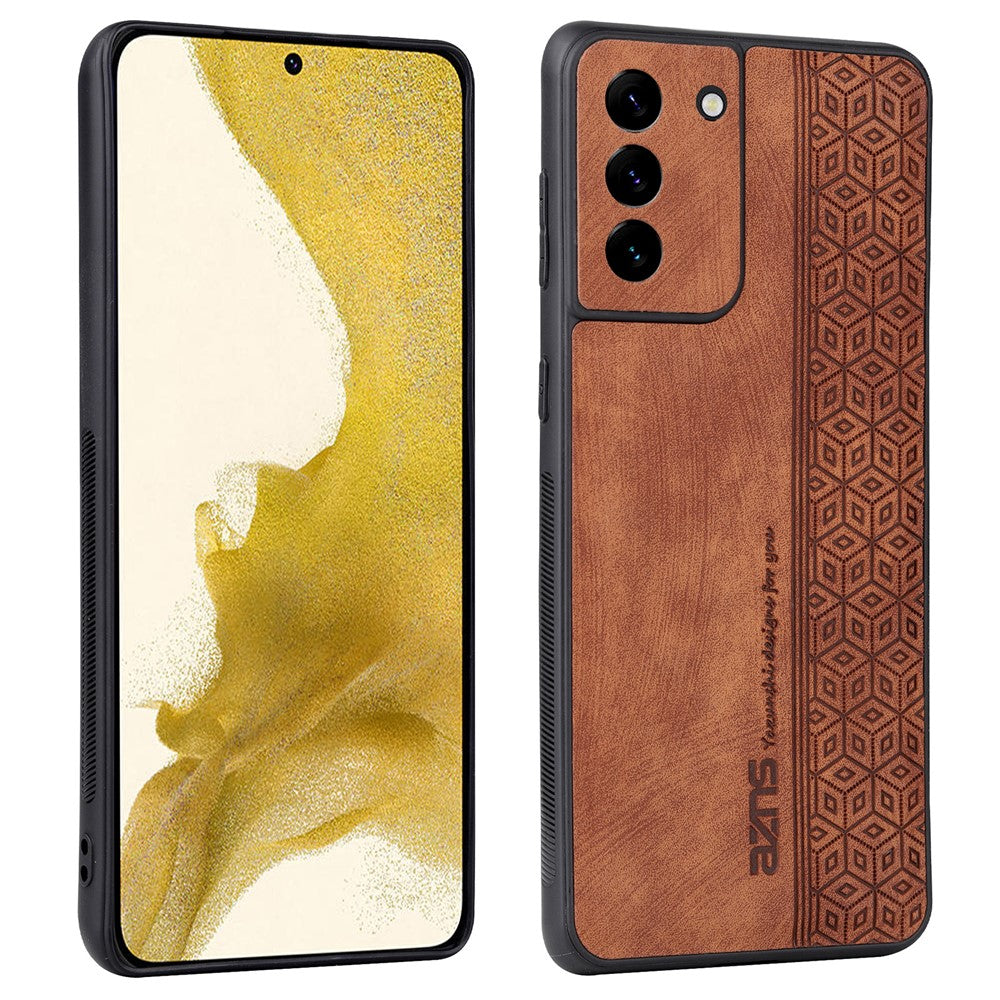 AZNS For Samsung Galaxy S21 5G / 4G Imprinted Leather Coated TPU Phone Case Protective Phone Cover