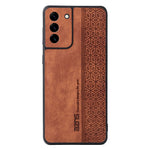 AZNS For Samsung Galaxy S21 5G / 4G Imprinted Leather Coated TPU Phone Case Protective Phone Cover
