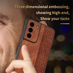 AZNS For Samsung Galaxy S21 5G / 4G Imprinted Leather Coated TPU Phone Case Protective Phone Cover