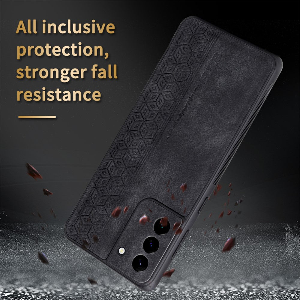 AZNS For Samsung Galaxy S21 5G / 4G Imprinted Leather Coated TPU Phone Case Protective Phone Cover