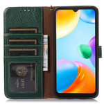 For Honor X9a 5G / Magic5 Lite 5G / X40 5G Genuine Cow Leather Cover Litchi Texture RFID Blocking Stand Wallet Case