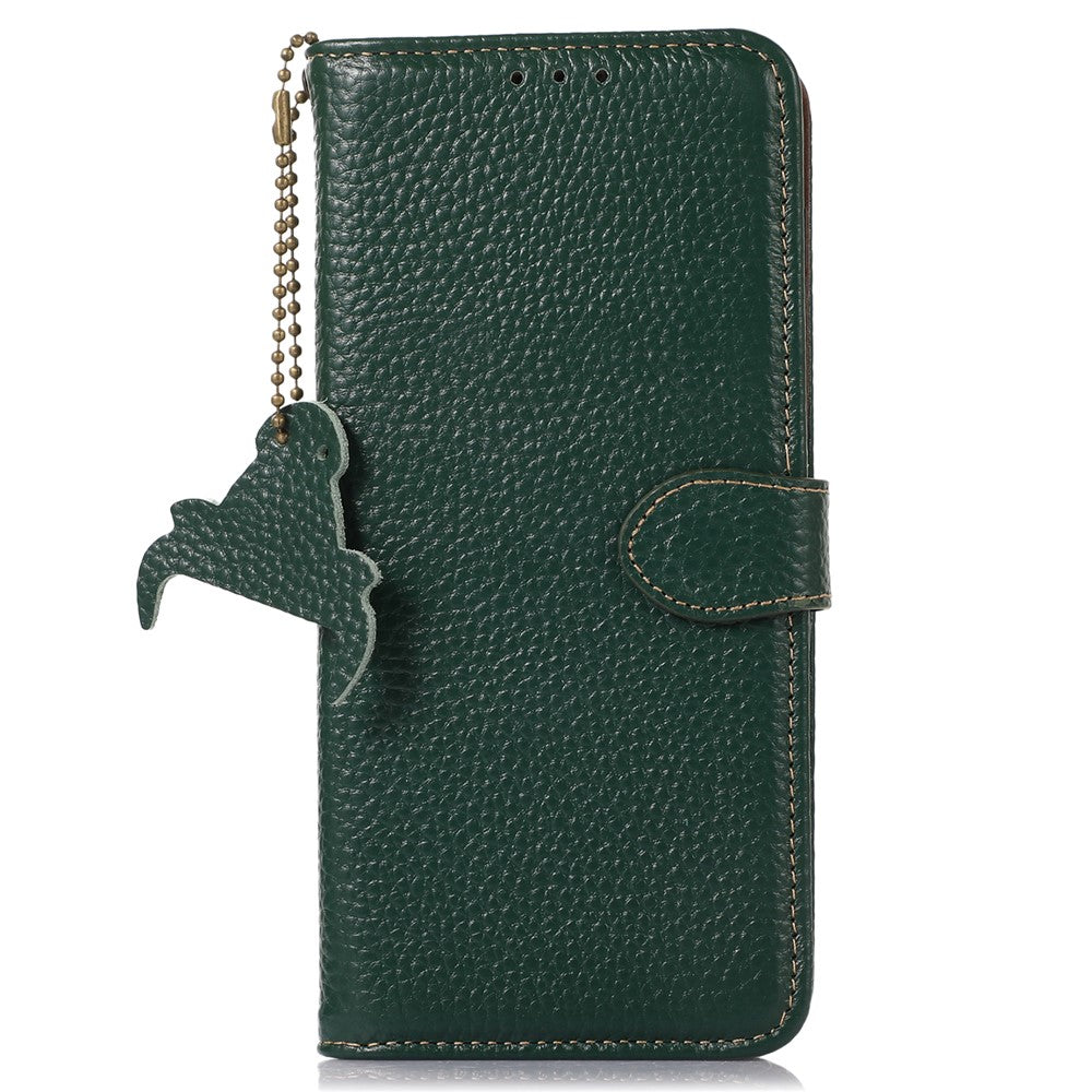 For Honor X9a 5G / Magic5 Lite 5G / X40 5G Genuine Cow Leather Cover Litchi Texture RFID Blocking Stand Wallet Case