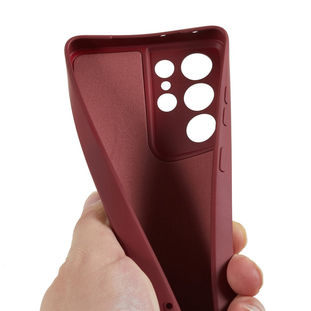 For Samsung Galaxy S21 Ultra 5G TPU Phone Case Fiber Lining Rubberized Cell Phone Cover
