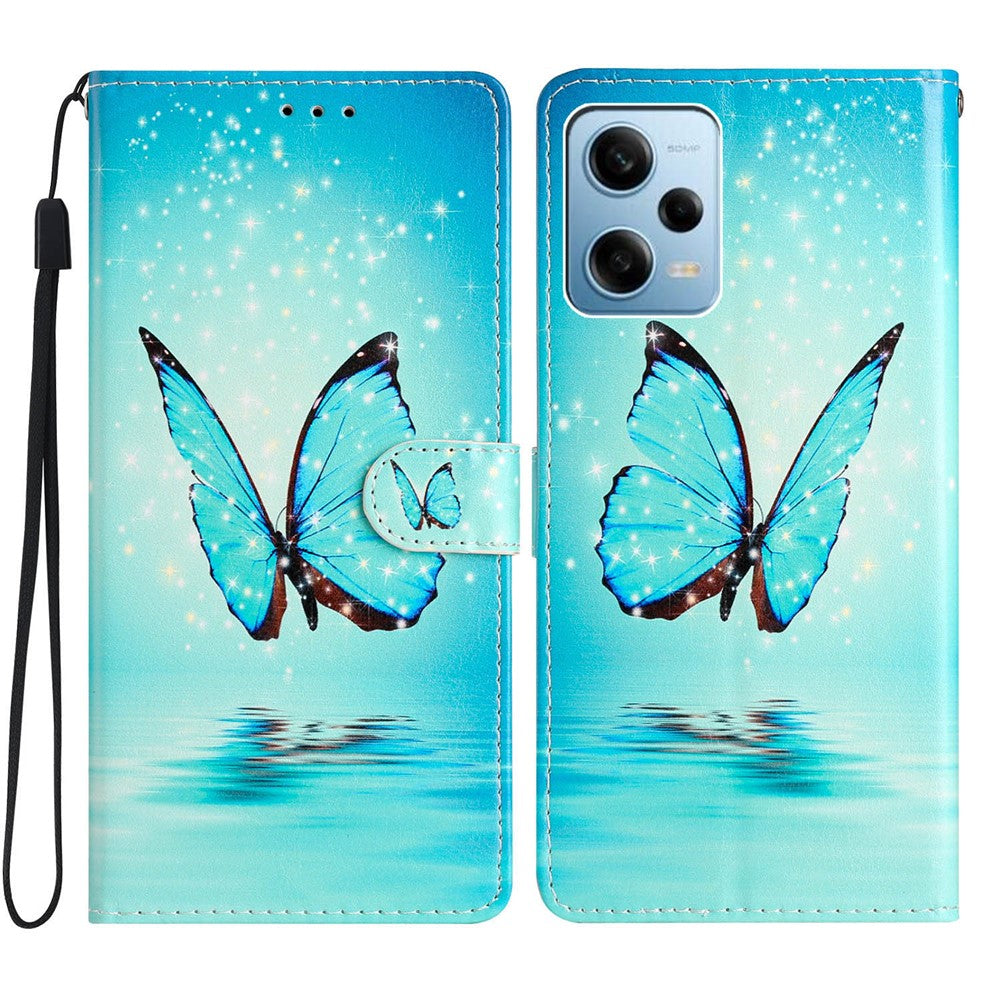 Xiaomi Redmi Note 12 Pro 5G / Note 12 Pro Speed 5G / Poco X5 Pro 5G Mönstertryck mobilfodral i läder Stativ mobilplånbok med rem