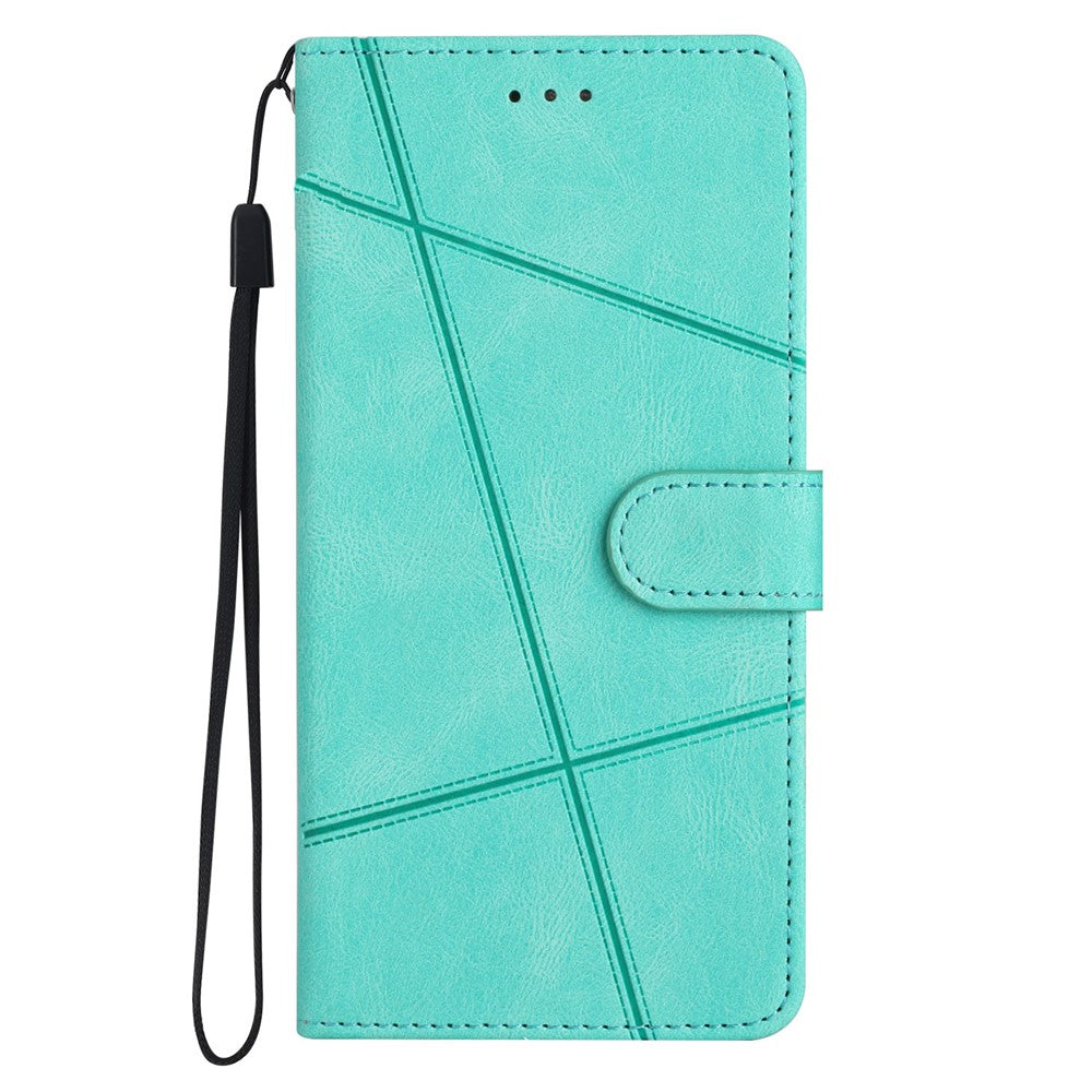 For Xiaomi 13 5G Imprinted Lines Anti-drop Stand Case Crazy Horse Texture Leather Wallet Phone Cover with Strap