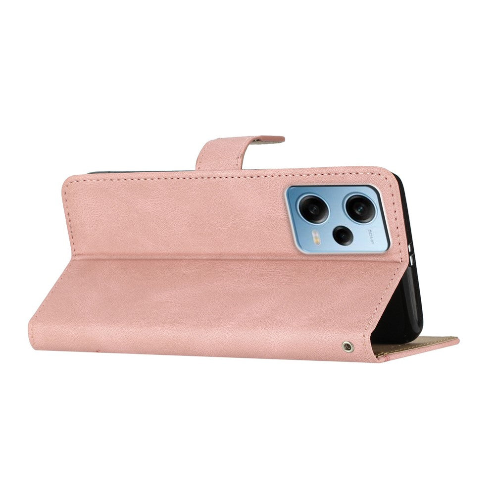 For Xiaomi Poco X5 Pro 5G / Redmi Note 12 Pro Speed 5G / Note 12 Pro 5G Crazy Horse Texture Leather Wallet Cover Imprinted Lines Folding Stand Case