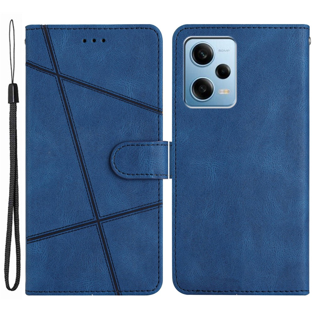 For Xiaomi Poco X5 Pro 5G / Redmi Note 12 Pro Speed 5G / Note 12 Pro 5G Crazy Horse Texture Leather Wallet Cover Imprinted Lines Folding Stand Case